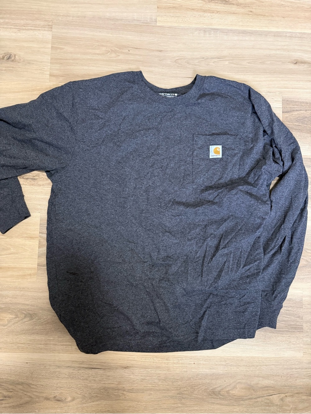 Carhartt Long Sleeve Pocket Tee in Charcoal